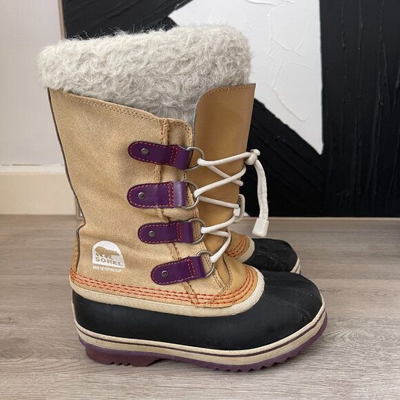 Girl's SOREL Joan Of Artic Lace-Up Waterproof Winter Snow Boots Youth Size 3 - Picture 3 of 9